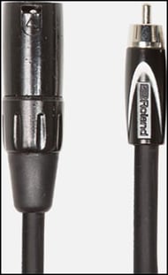 cover Roland Interconnect Cables, XLR male to RCA, Black Series 10 Foot